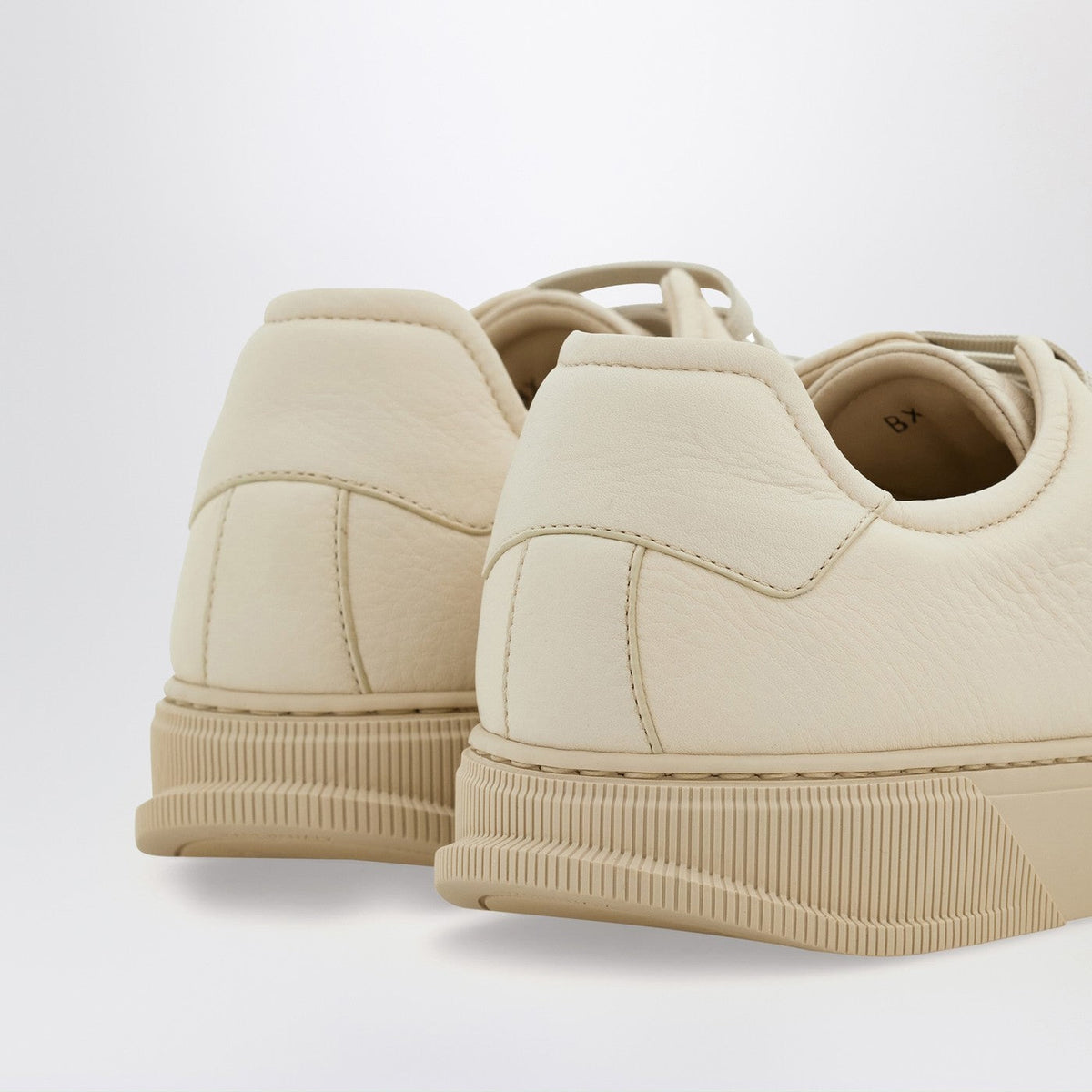 Ferragamo Mascarpone-Colored Leather Sneakers Men FERRAGAMO