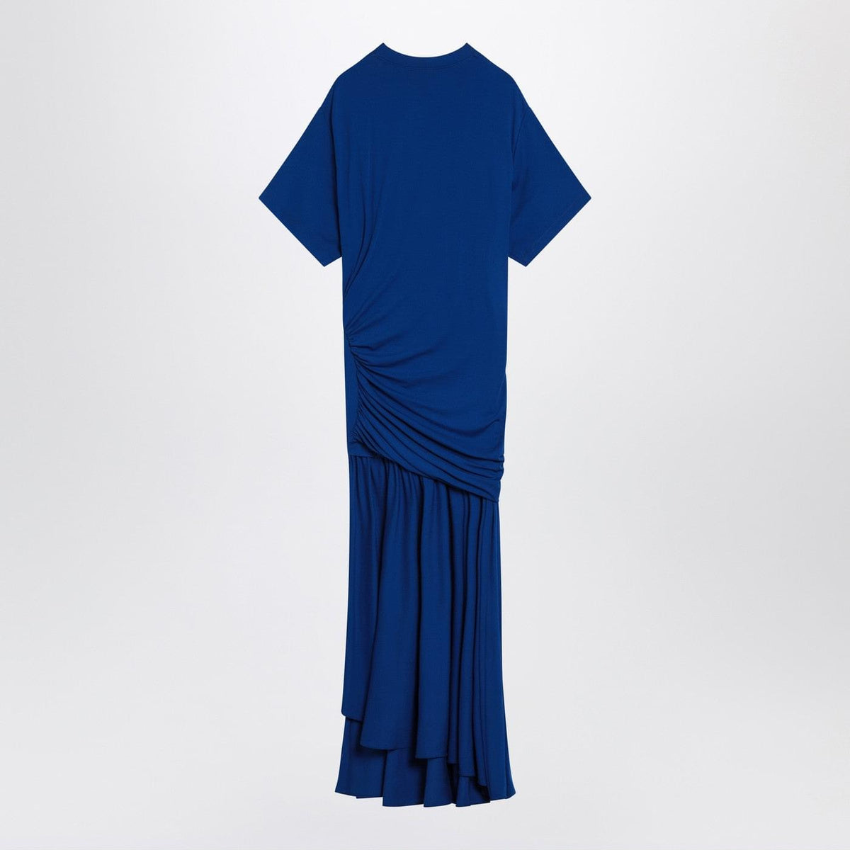 Ferragamo Long Blue Dress With Draping Women FERRAGAMO