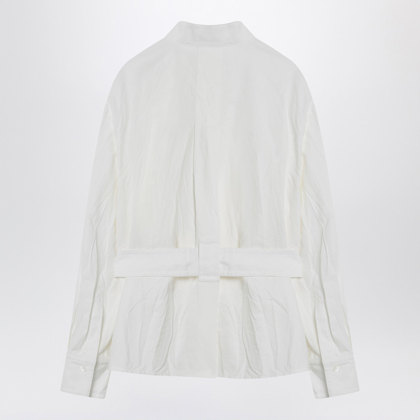 Ferragamo White Belted Shirt In Cotton Blend Women FERRAGAMO