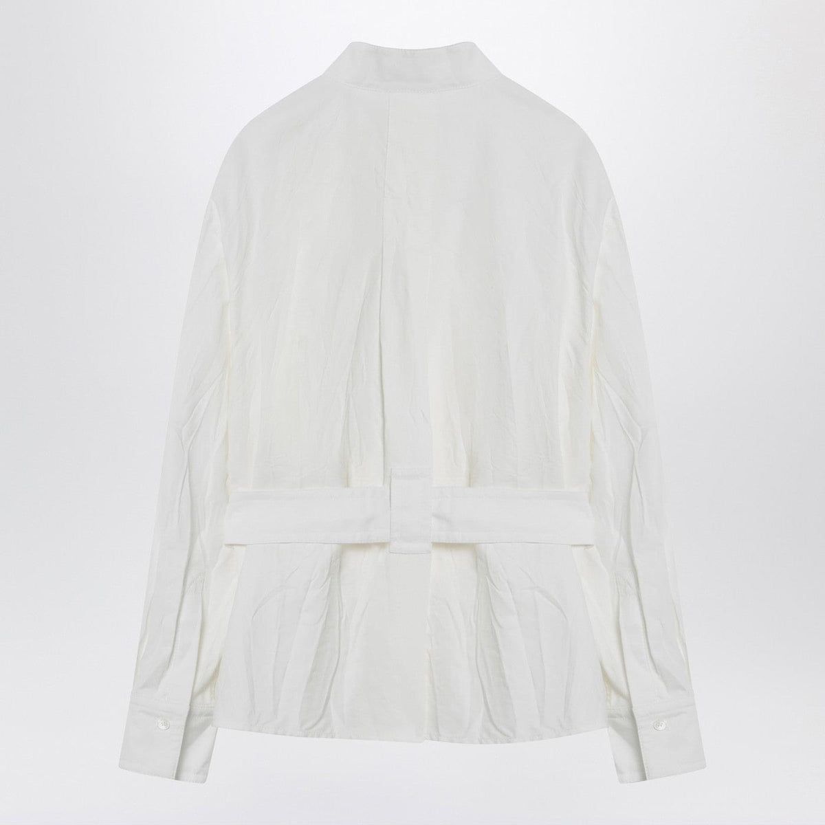 Ferragamo White Belted Shirt In Cotton Blend Women FERRAGAMO
