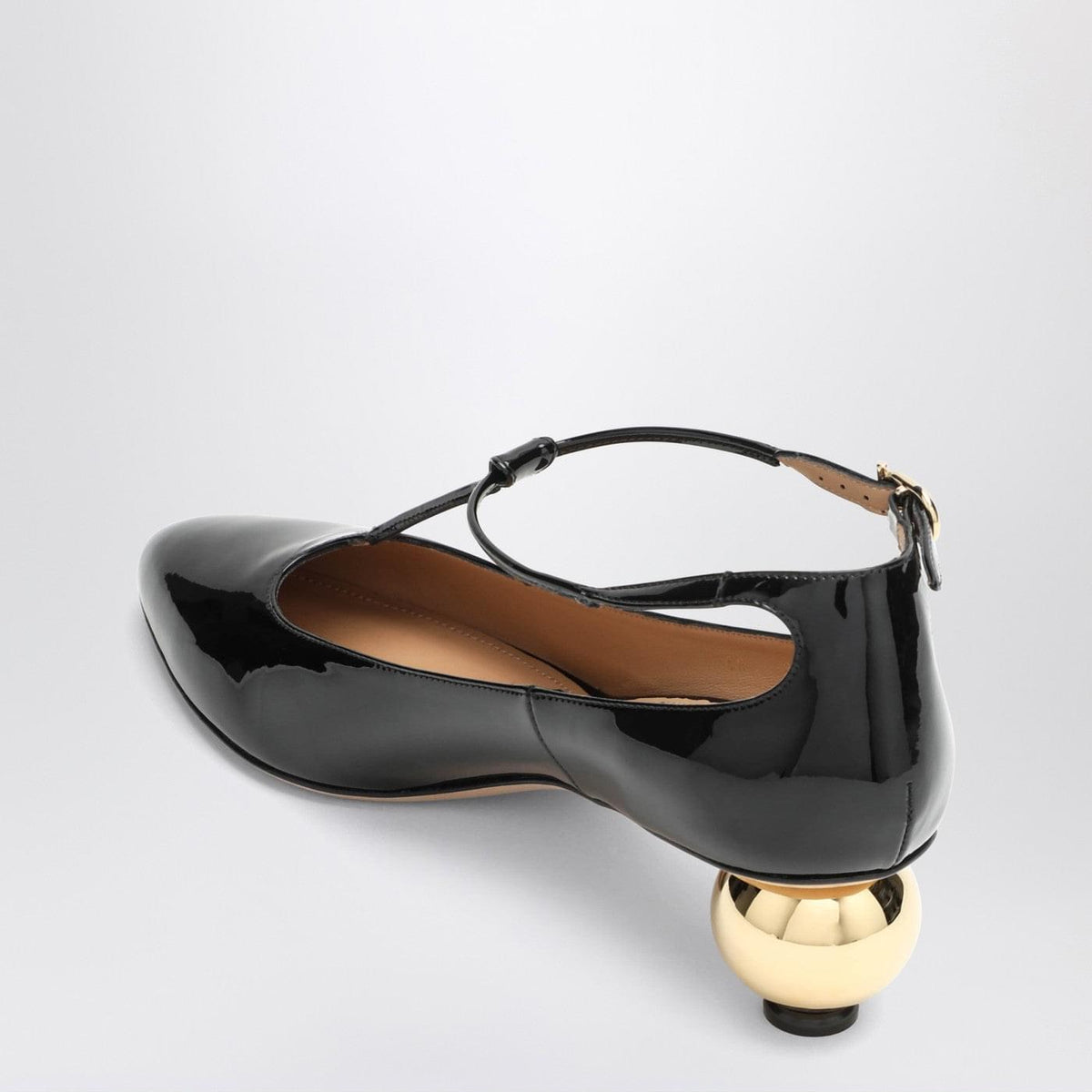 Ferragamo Black Patent T-Strap Decollete Women FERRAGAMO