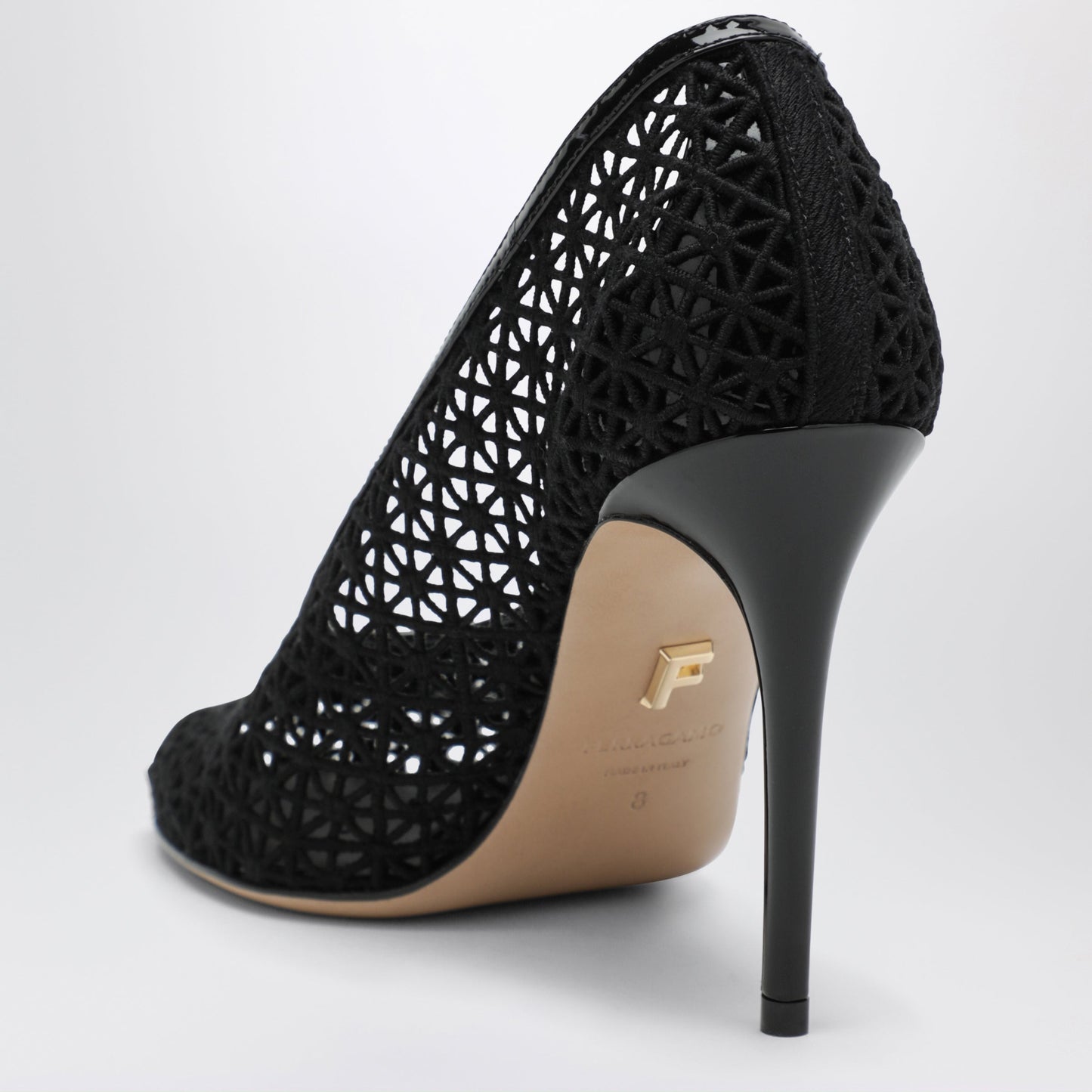 Ferragamo Black Macrame Pump Women FERRAGAMO