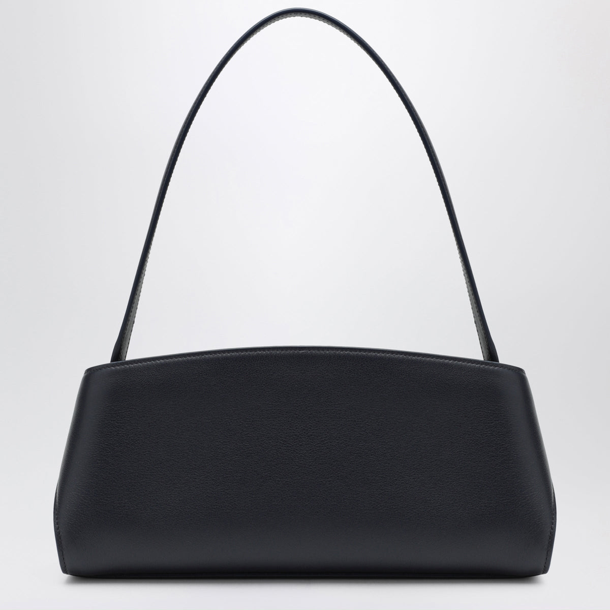 Ferragamo Hug East-West Navy/Dark Brown Calfskin Shoulder Bag Women FERRAGAMO