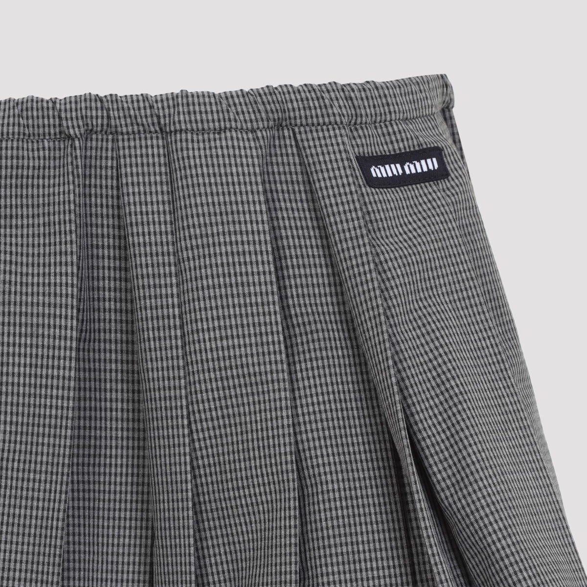 Miu Miu Plissé Check Mini Skirt Women MIU MIU