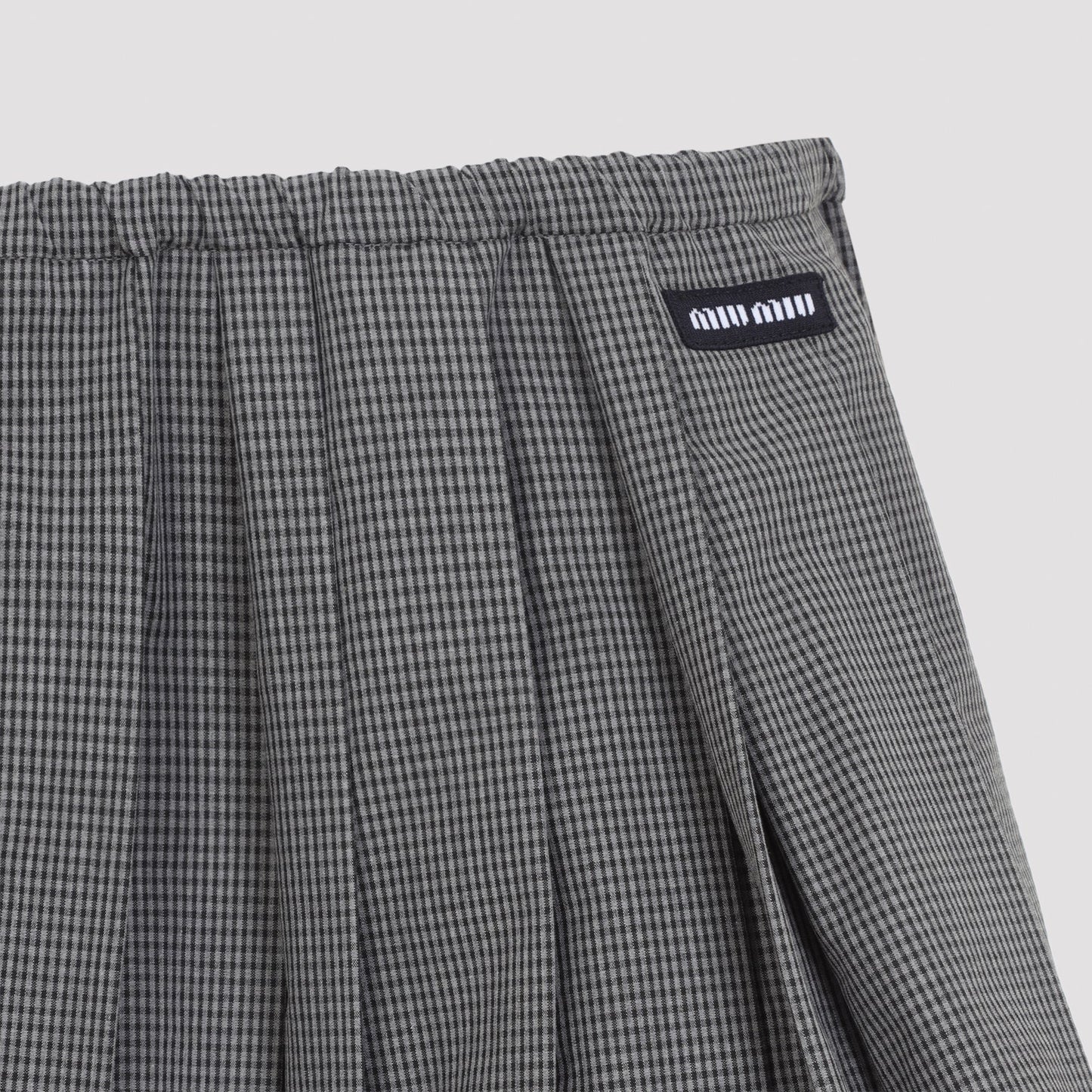 Miu Miu Plisse Check Mini Skirt Women MIU MIU