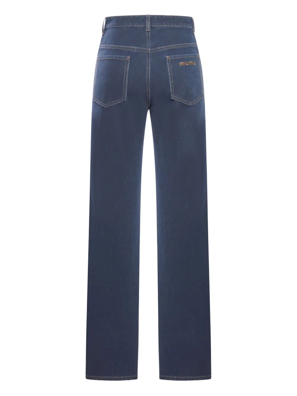 Miu Miu Women Embroidered-Logo Flock Jeans MIU MIU