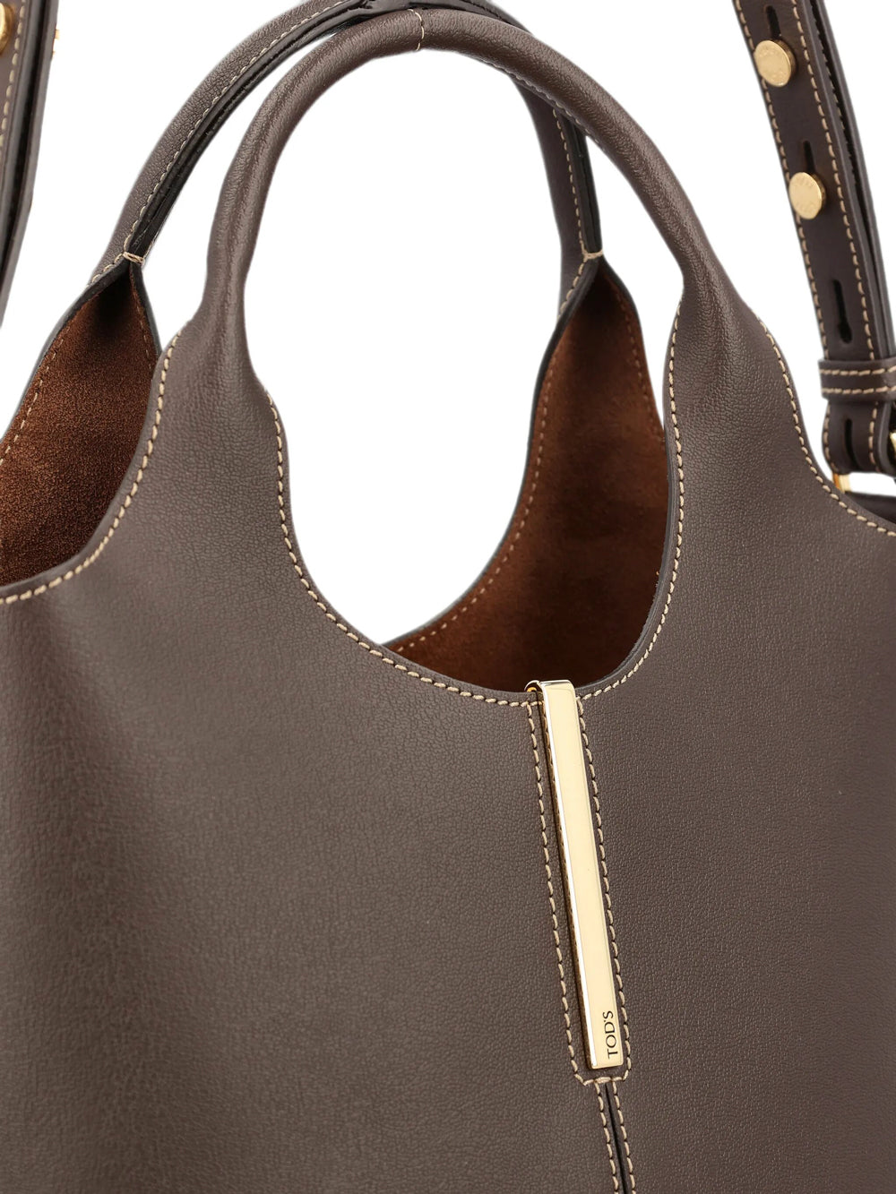 Tod's Women Leather Mini Tote Bag With Branded Metal Bar Accessory TOD'S