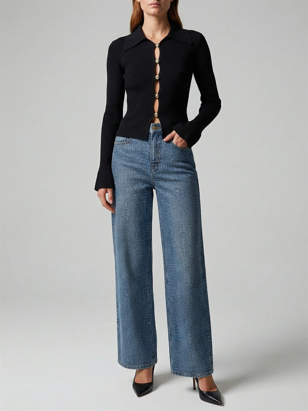 Self-Portrait Women Button Down Knit Top SELF-PORTRAIT