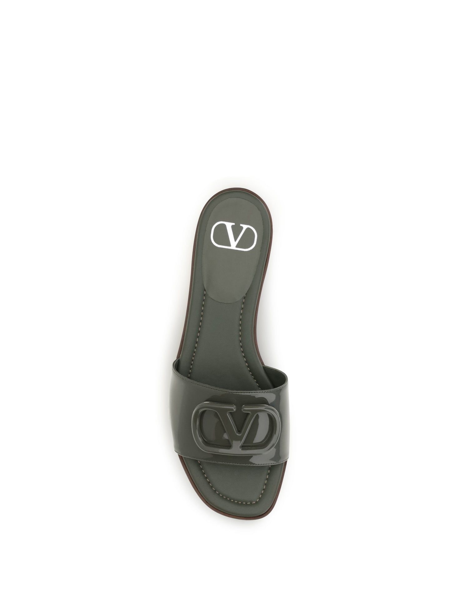 Valentino Garavani Women Vlogo Patent Leather Slide Sandals VALENTINO GARAVANI