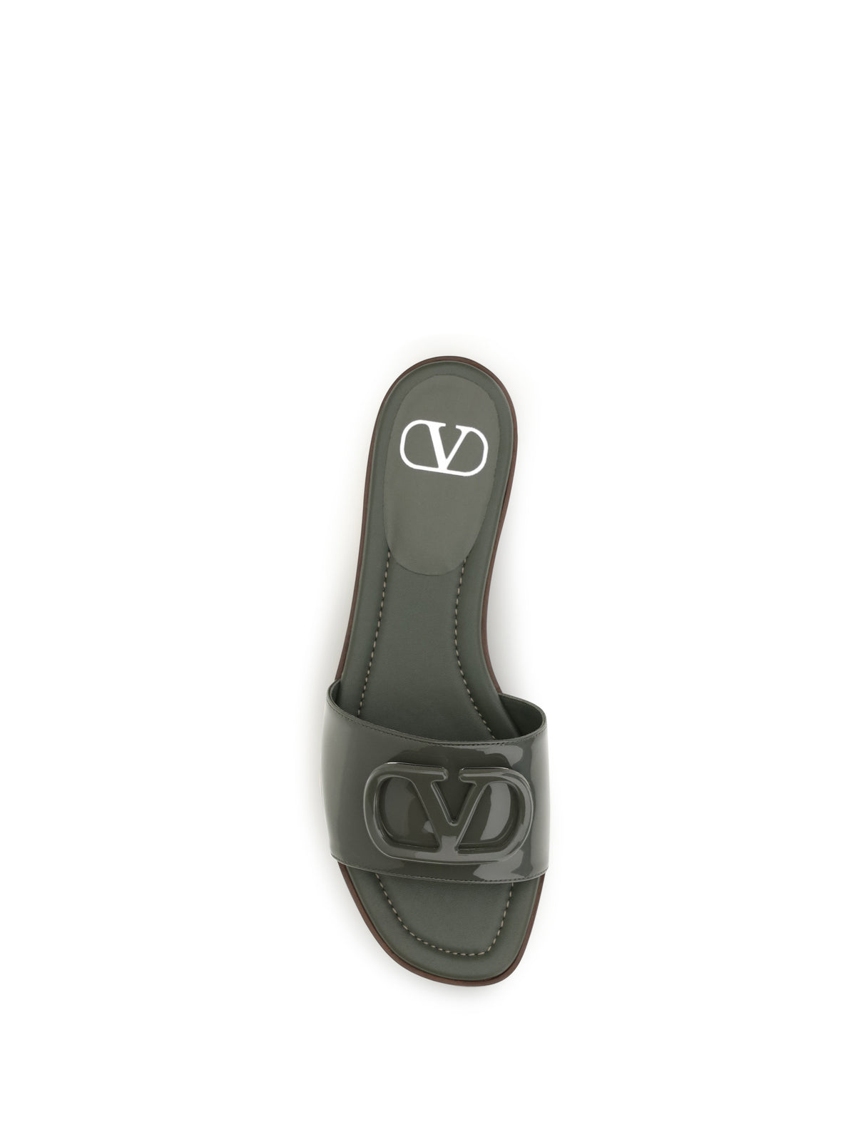 Valentino Garavani Women Vlogo Patent Leather Slide Sandals VALENTINO GARAVANI