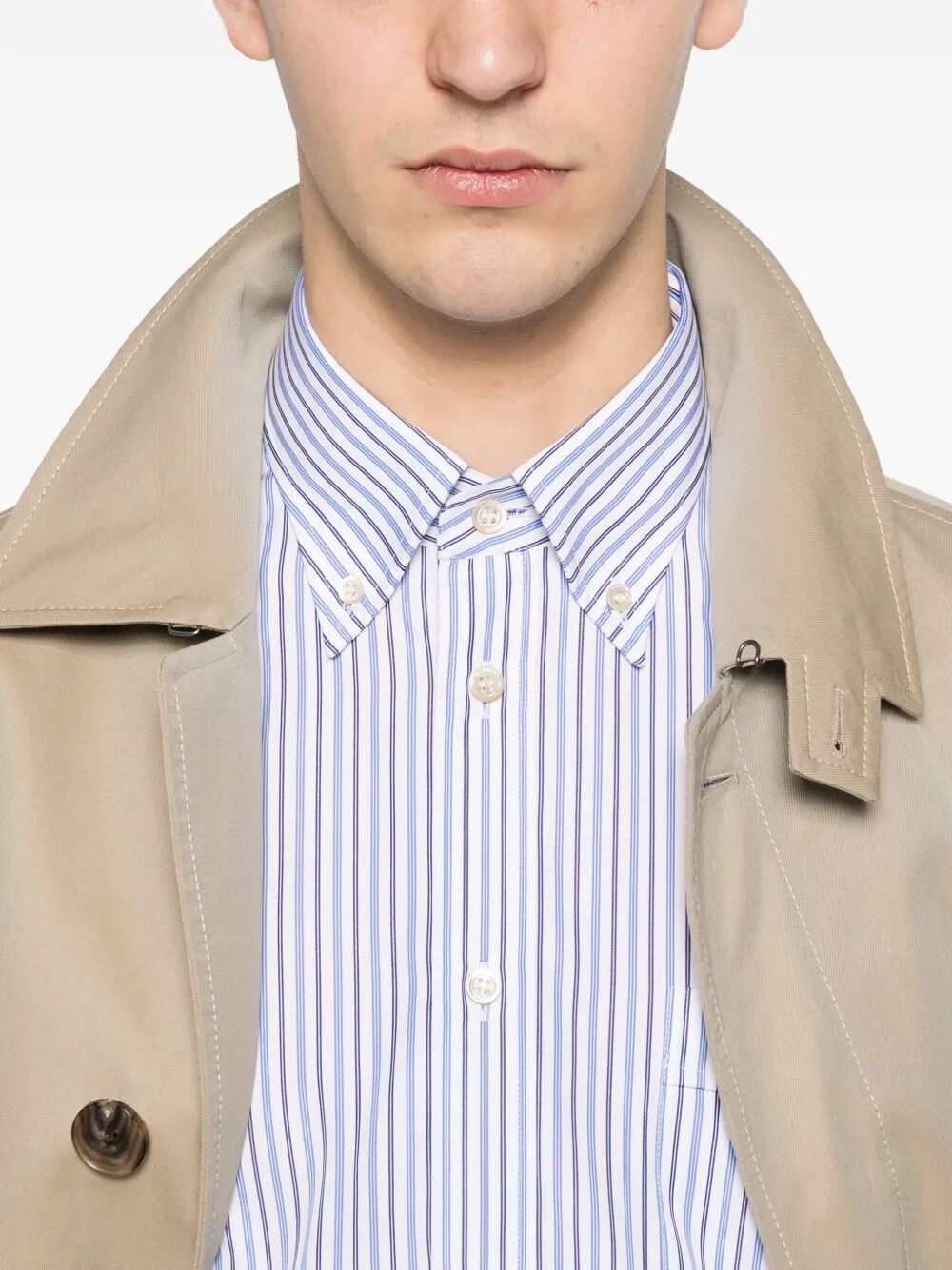 Valentino Garavani Men Striped Cotton Shirt