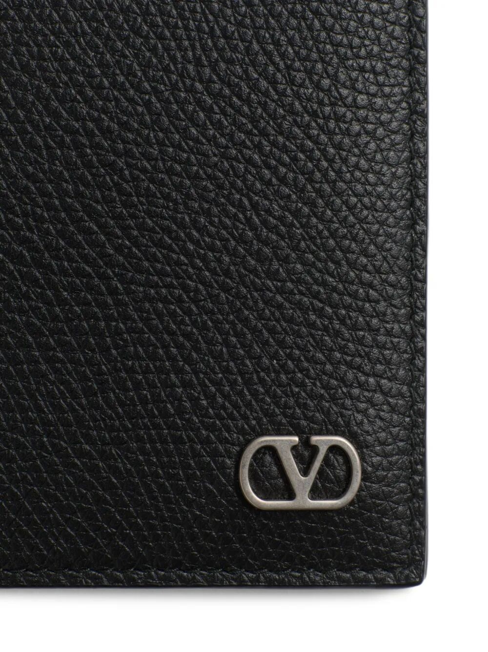 Valentino Garavani Men Vlogo Signature Grainy Calfskin Bi-Fold Wallet VALENTINO GARAVANI