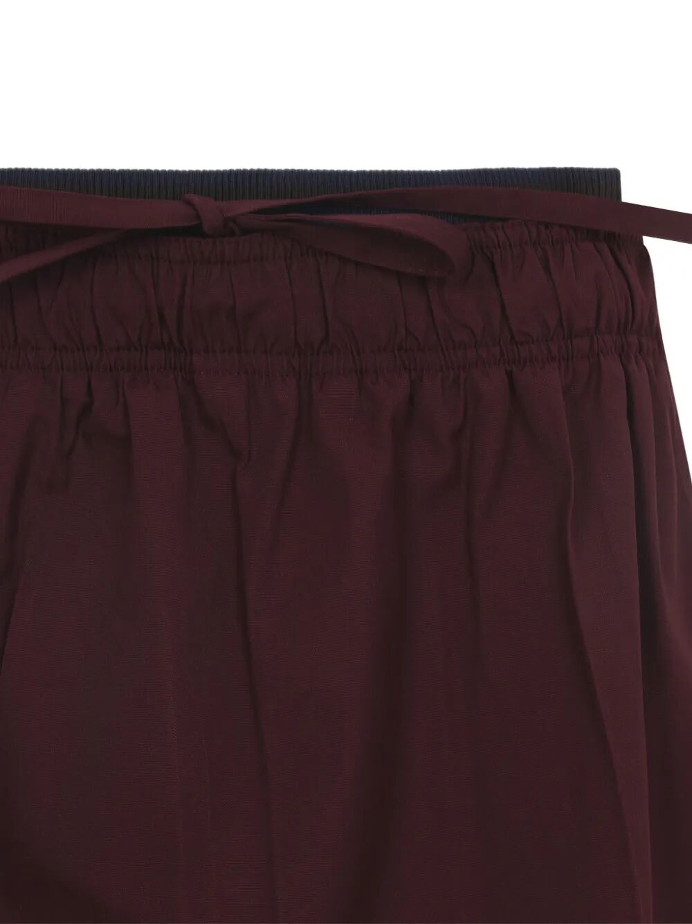 Prada Women Drawstring Poplin Midi Skirt PRADA