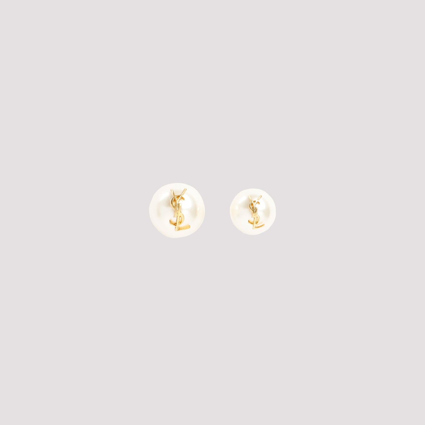 Saint Laurent Pearl Earrings With Monogram Women SAINT LAURENT