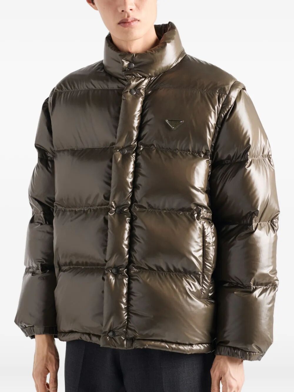 Prada Men Medium-Weight Re-Nylon Down Jacket PRADA
