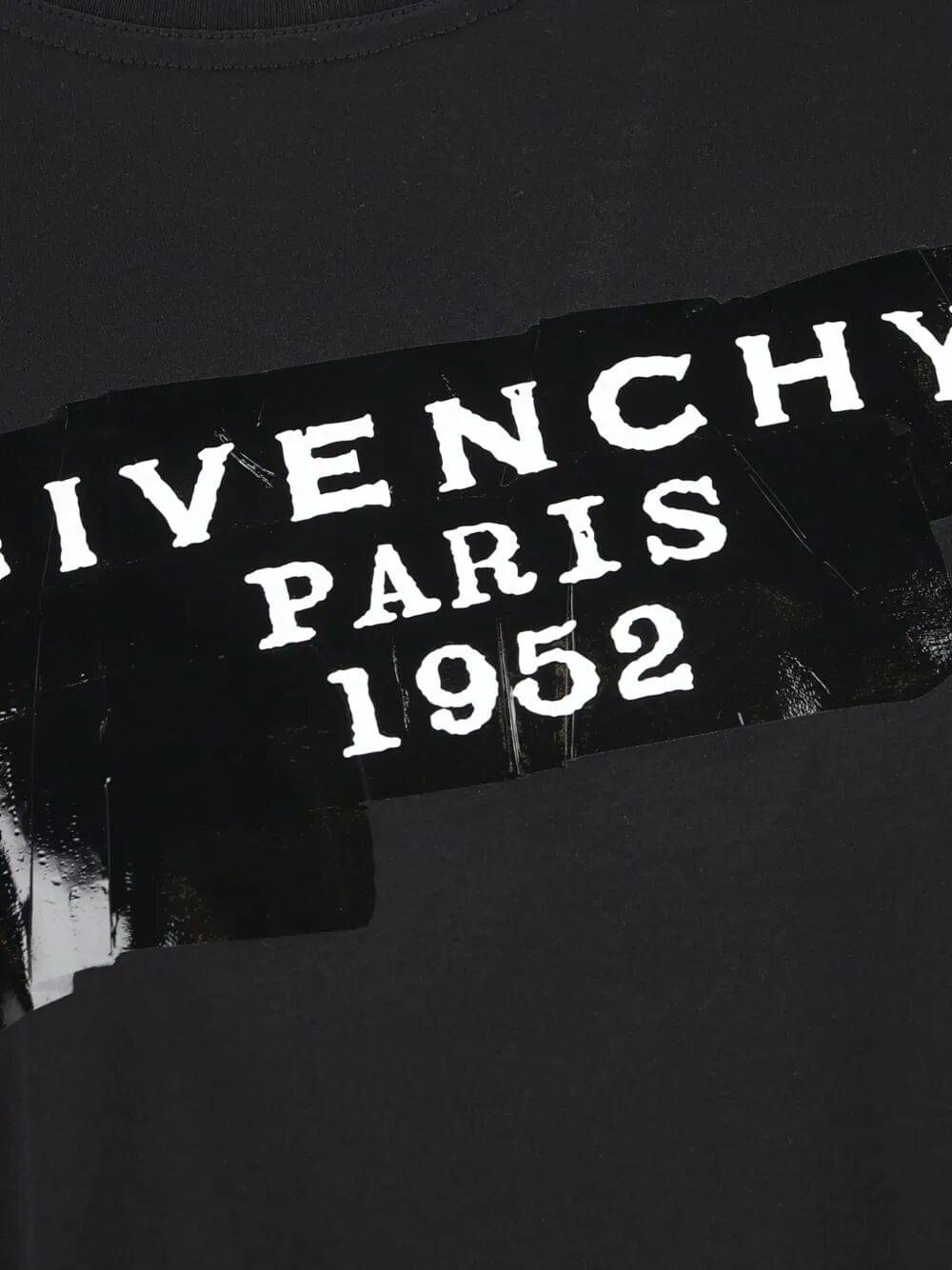 Givenchy Women Cotton T-Shirt With Givenchy Tape Print GIVENCHY