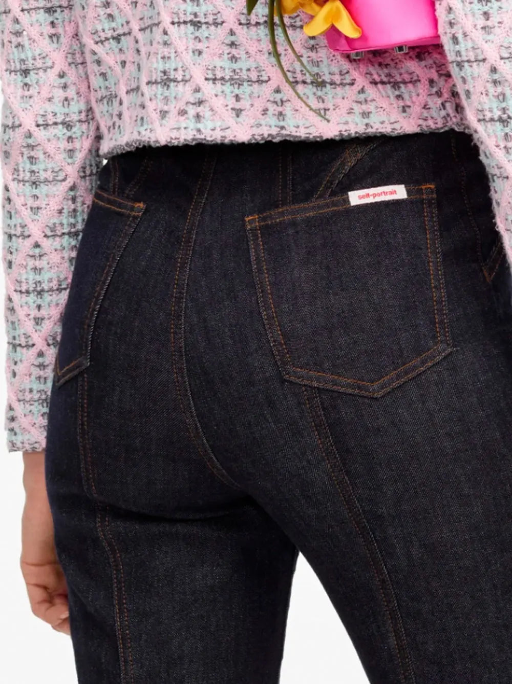 Self-Portrait Women High Waisted Denim Jeans SELF-PORTRAIT