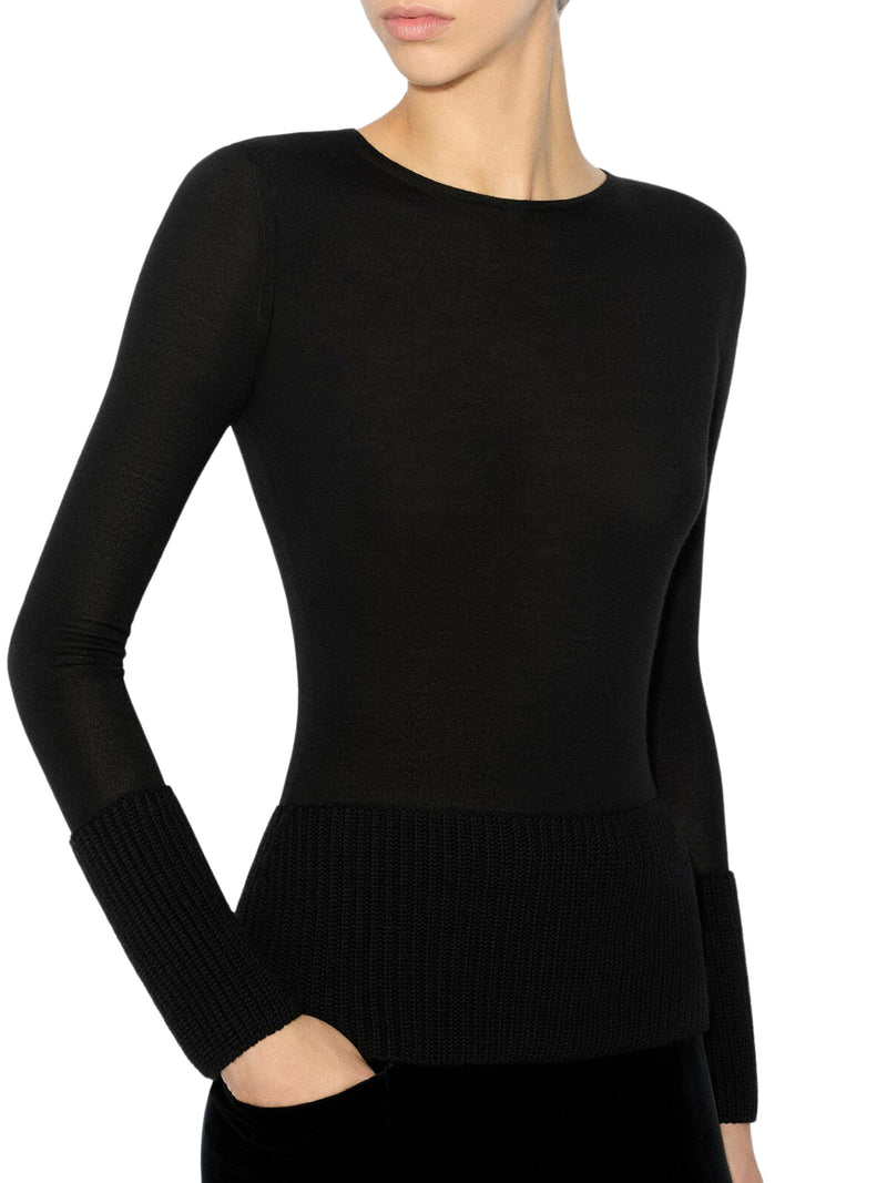 Alaia Women Crewneck Top In Merino Wool ALAIA
