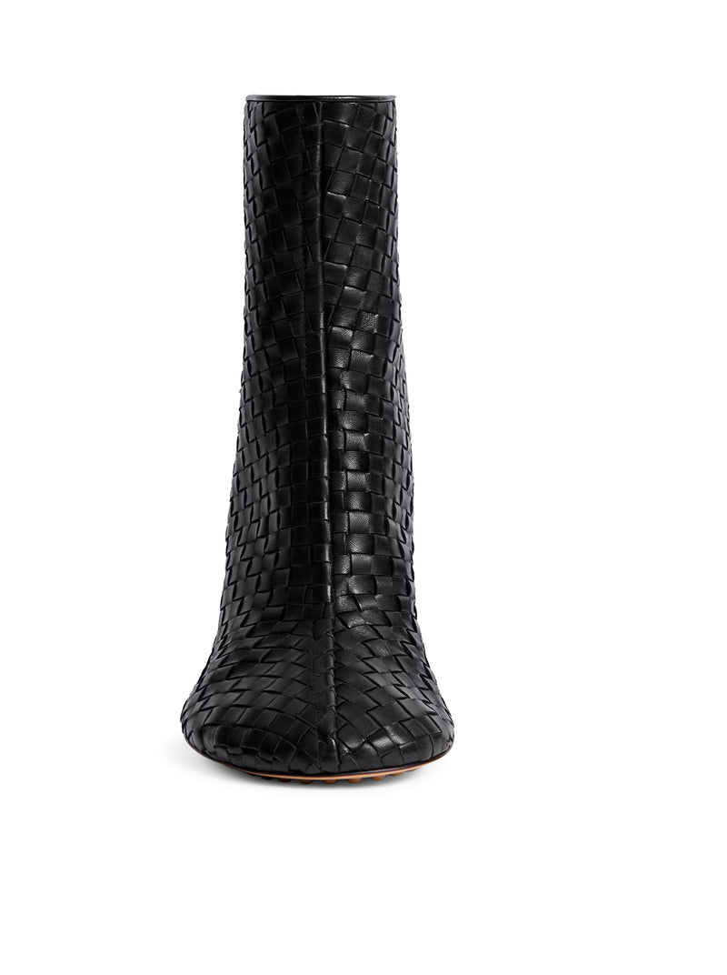 Bottega Veneta Women Woven Leather Cherry Ankle Boots BOTTEGA VENETA