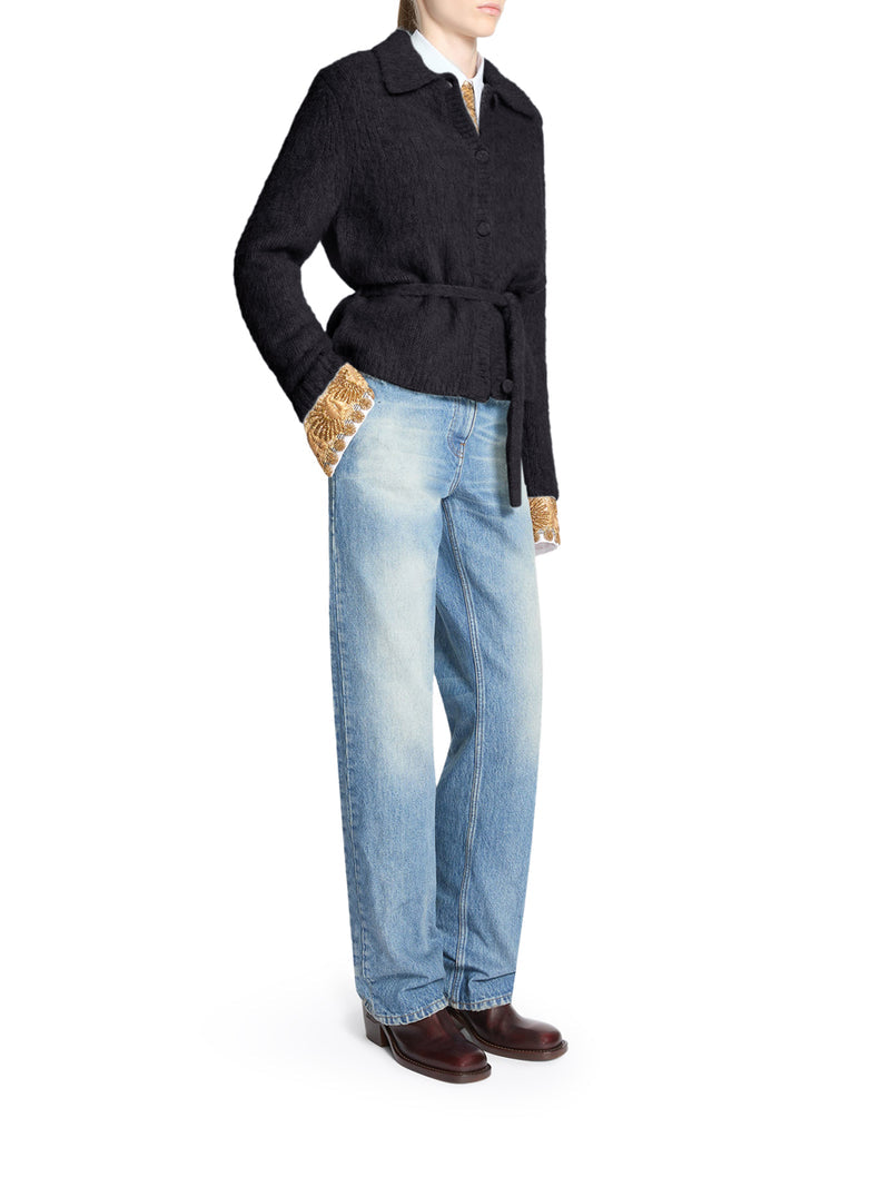 Dries Van Noten Women Wool-Blend Cardigan With Belt DRIES VAN NOTEN