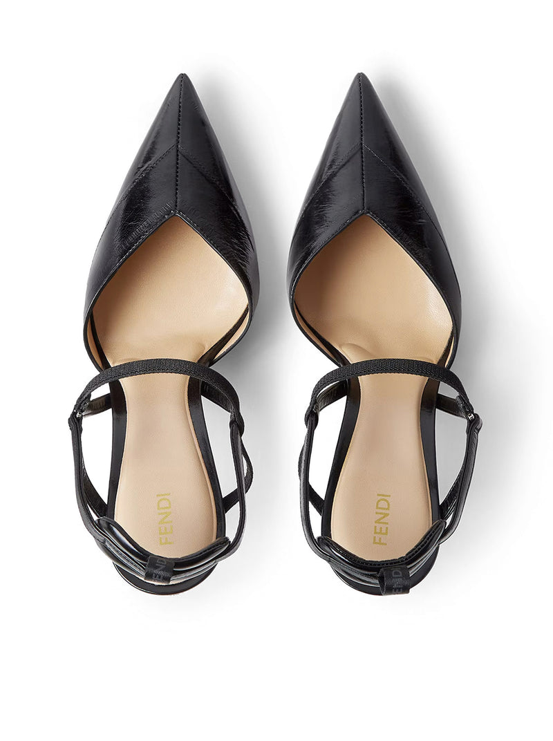 Fendi Women Very Colibrì Black Missina High Heel Slingback FENDI