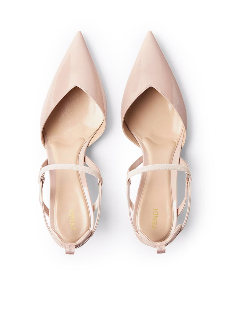 Fendi Women Very Colibrì Slingback With Medium Heel In Patent Leather FENDI