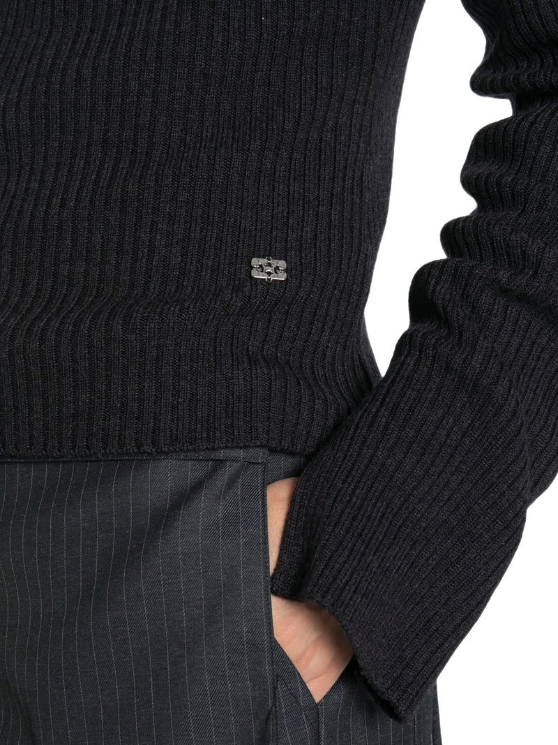 Ganni Women Ribbed Merino Wool Turtleneck GANNI