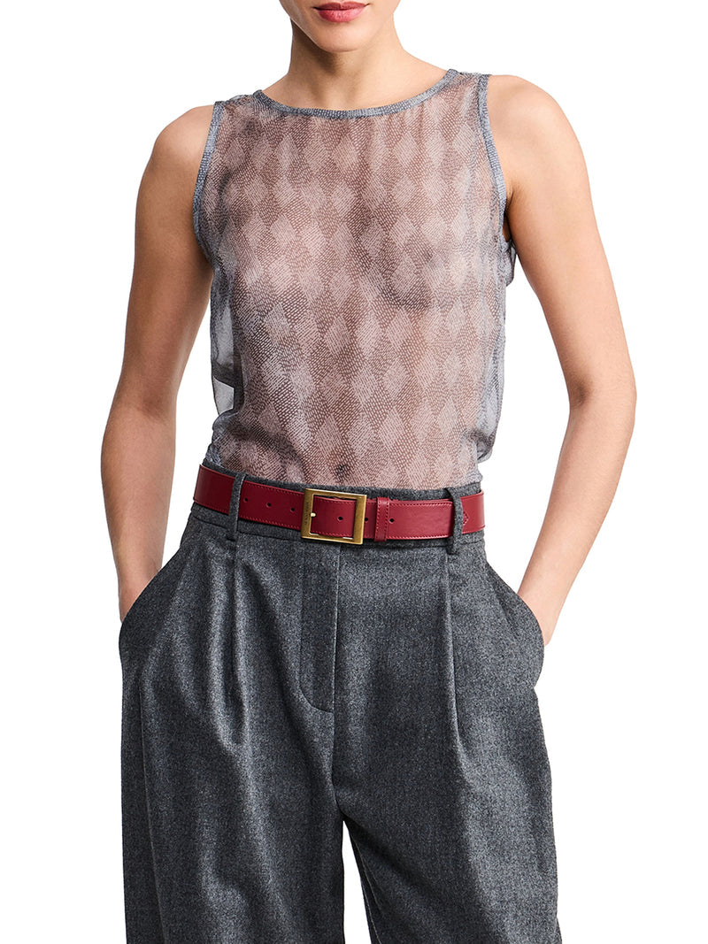 Giorgio Armani Women Silk High-Neck Blouse With Diamond Print GIORGIO ARMANI