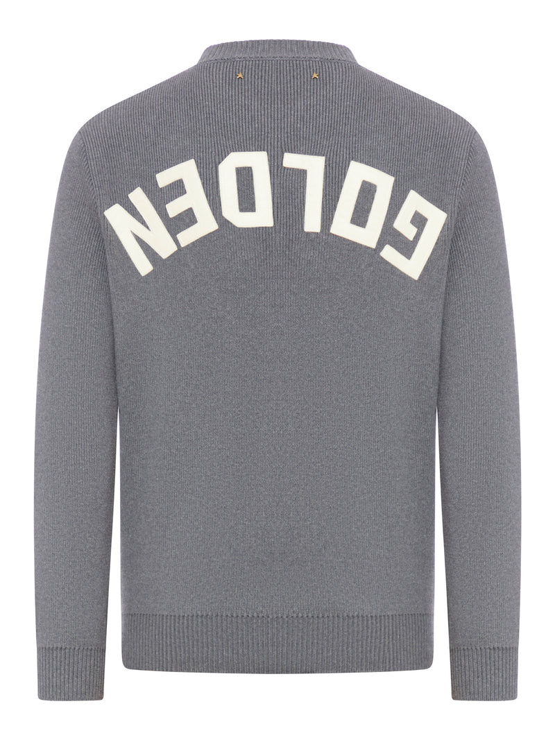 Golden Goose Deluxe Brand Men Crew-Neck Sweater With Logo Appliqué On The Back GOLDEN GOOSE