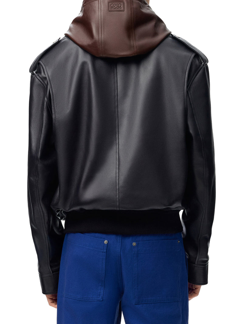 Loewe Men Lambskin Nappa Jacket With A Contrasting Hood LOEWE