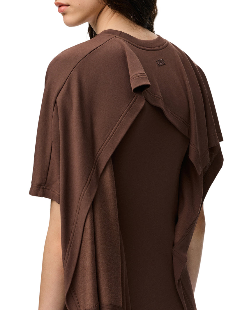 Loewe Women Dress With Asymmetric Draped Construction And Cape Panel LOEWE