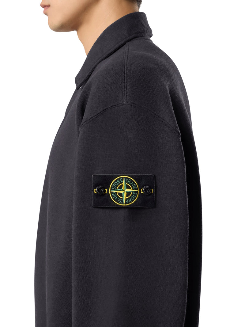 Stone Island Men Cotton Polo-Style Sweatshirt With Stone Island Badge STONE ISLAND