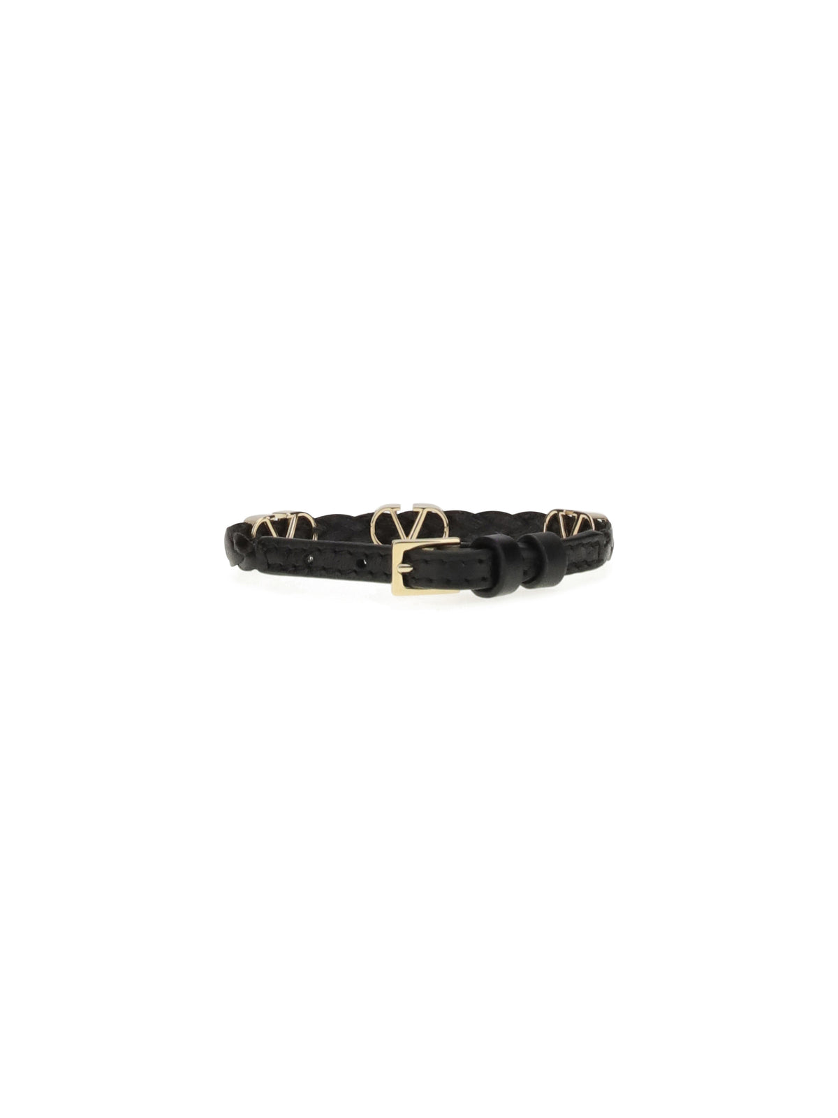 Valentino Garavani Women Vlogo Signature Braided Leather Bracelet VALENTINO GARAVANI