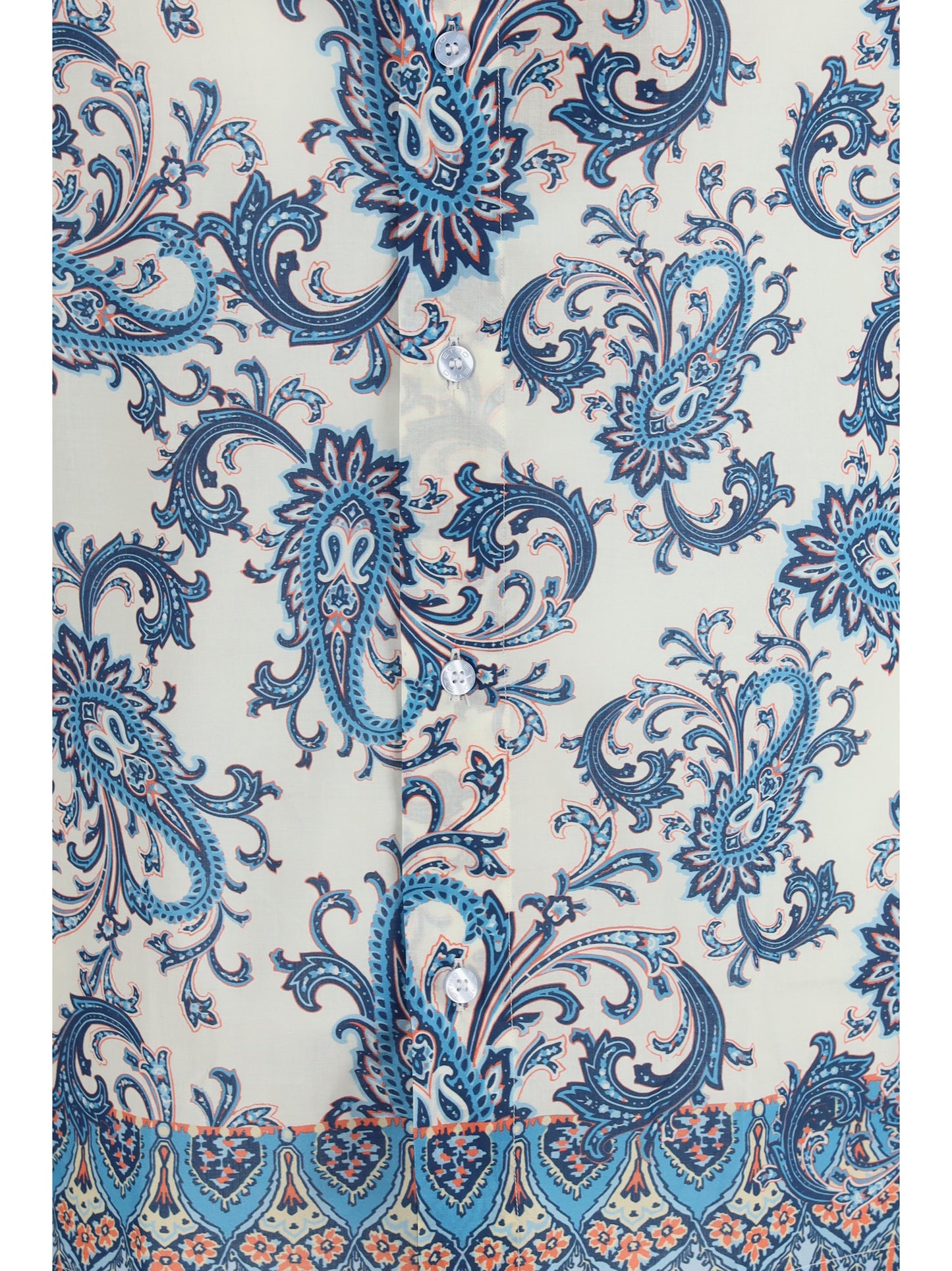 Etro Men Cotton Shirt With Floral And Paisley Motif ETRO