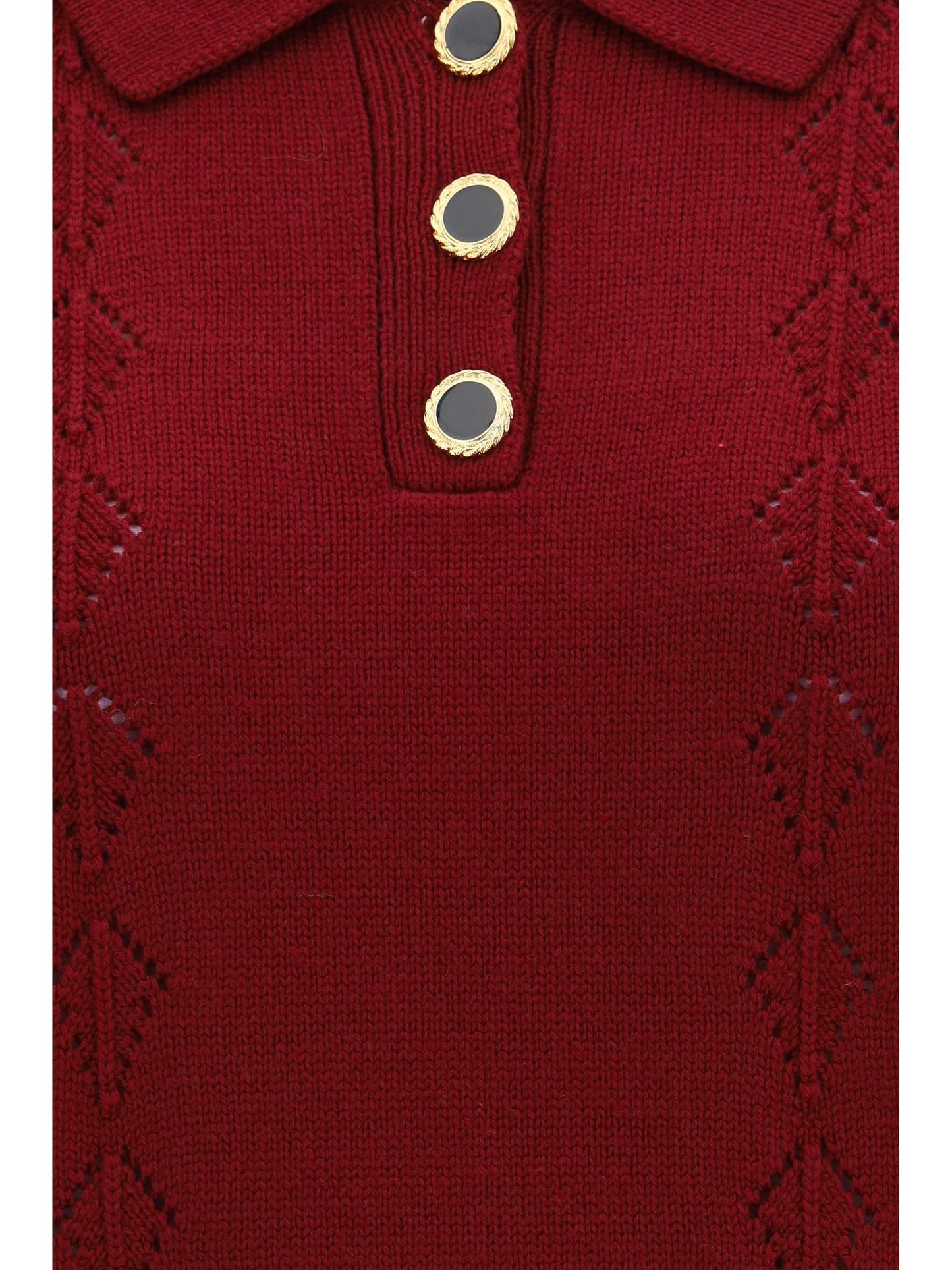 Alessandra Rich Women Merino Wool Polo Shirt With Buttons ALESSANDRA RICH