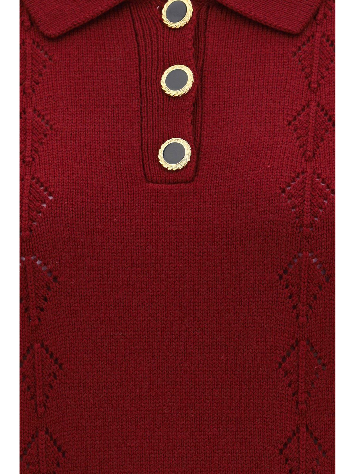 Alessandra Rich Women Merino Wool Polo Shirt With Buttons ALESSANDRA RICH
