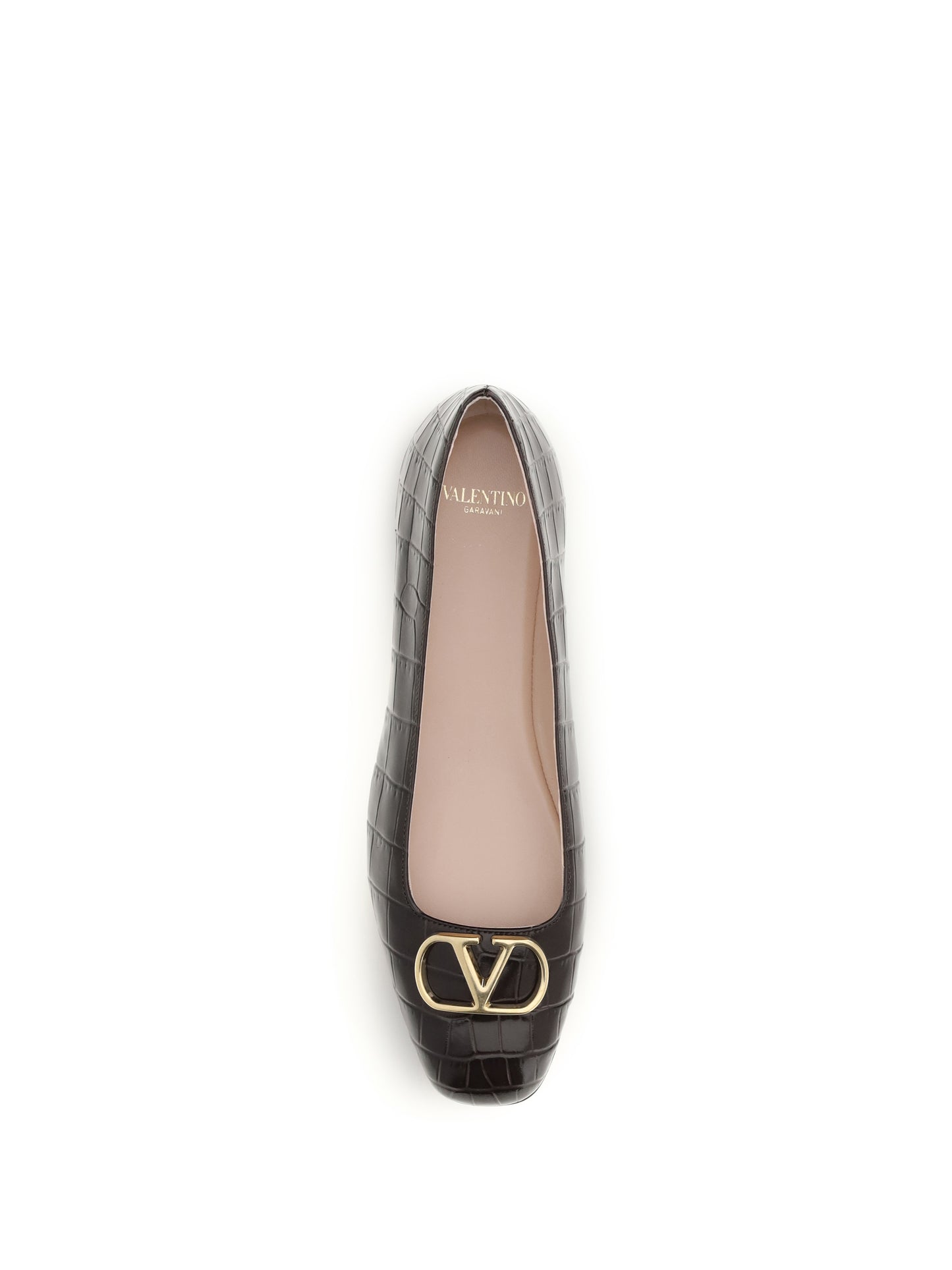 Valentino Garavani Women Vlogo Signature Croc-Effect Ballerinas VALENTINO GARAVANI