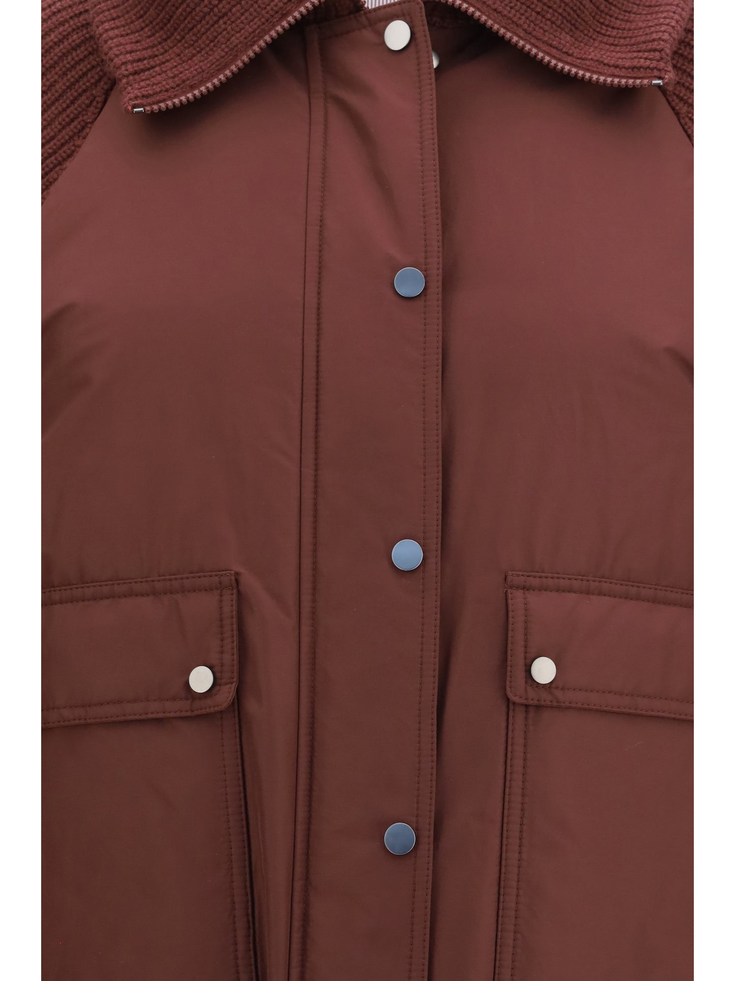 Brunello Cucinelli Women Down Jacket With Wool Sleeves BRUNELLO CUCINELLI