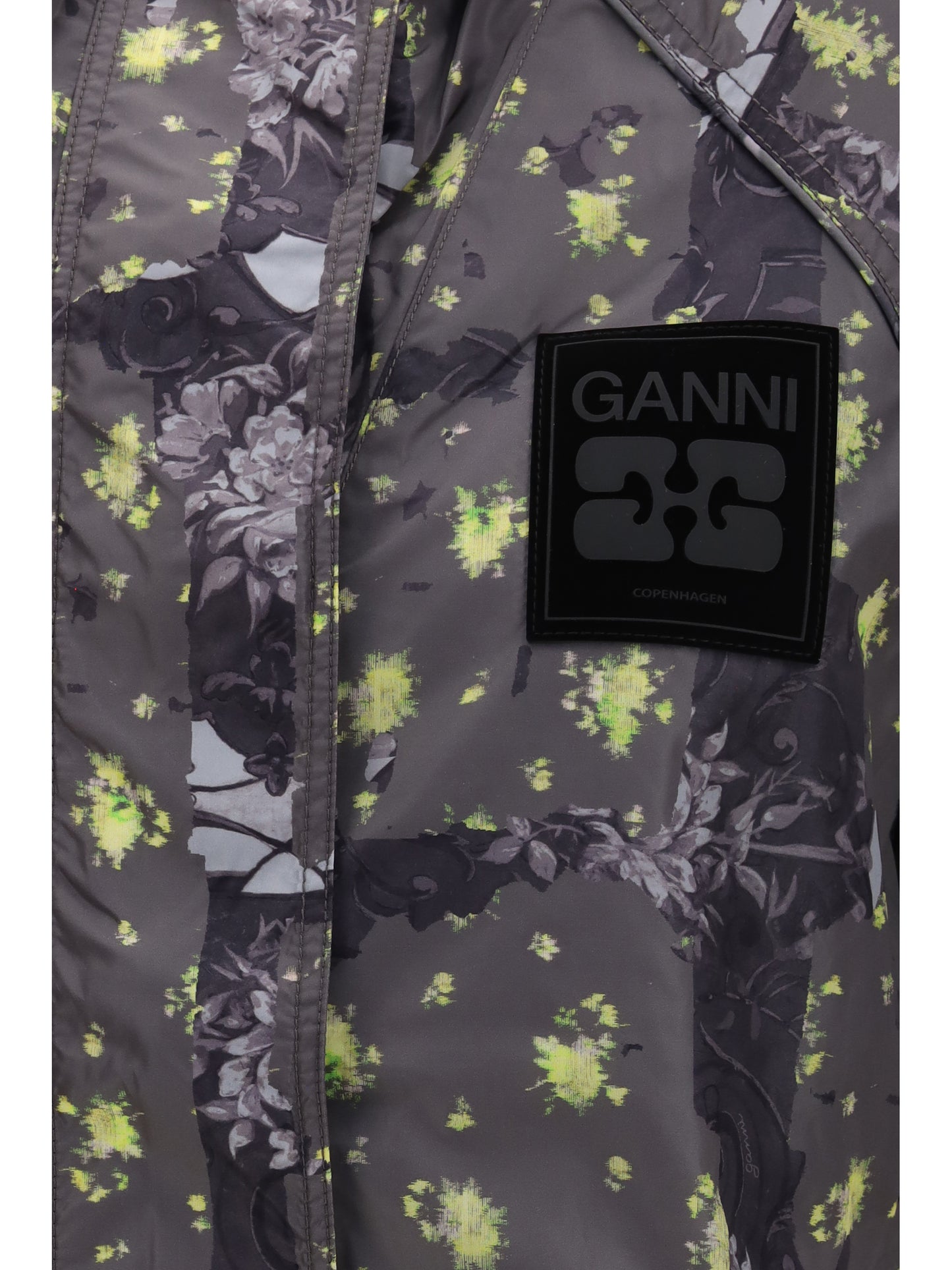 Ganni Women Ultralight Nylon Jacket With Floral Print GANNI