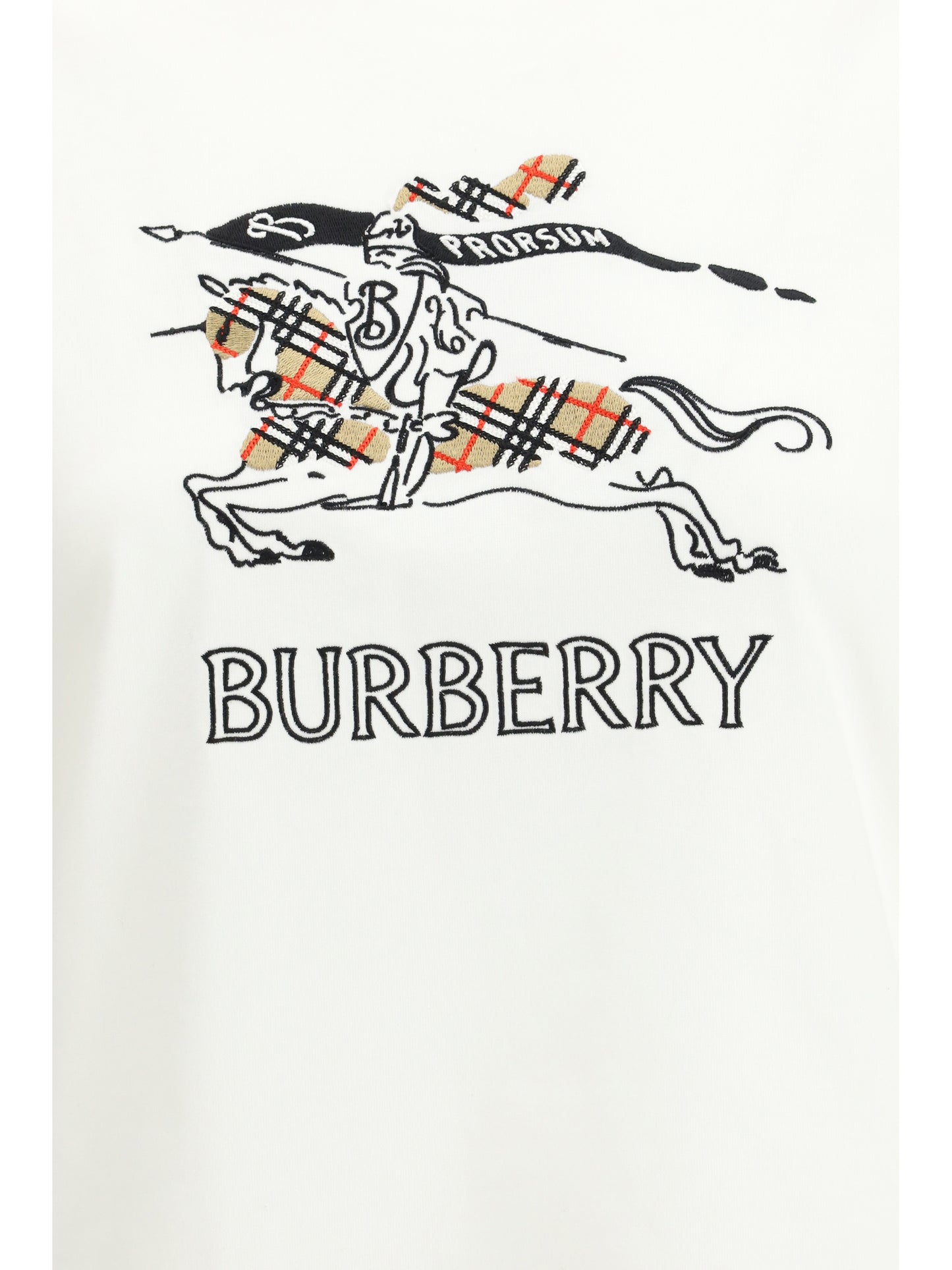 Burberry Women Cotton T-Shirt With Drawn Ekd BURBERRY