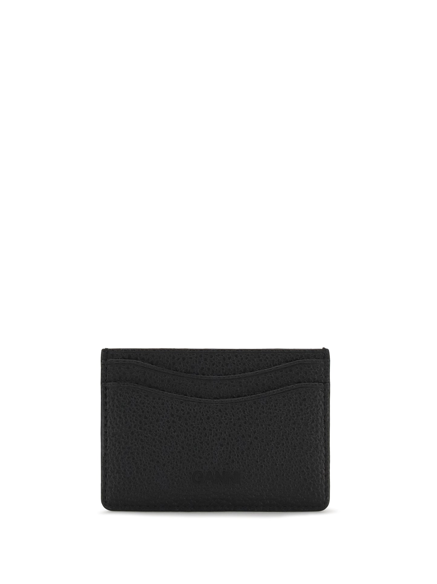 Ganni Women Grained Leather Card Holder GANNI