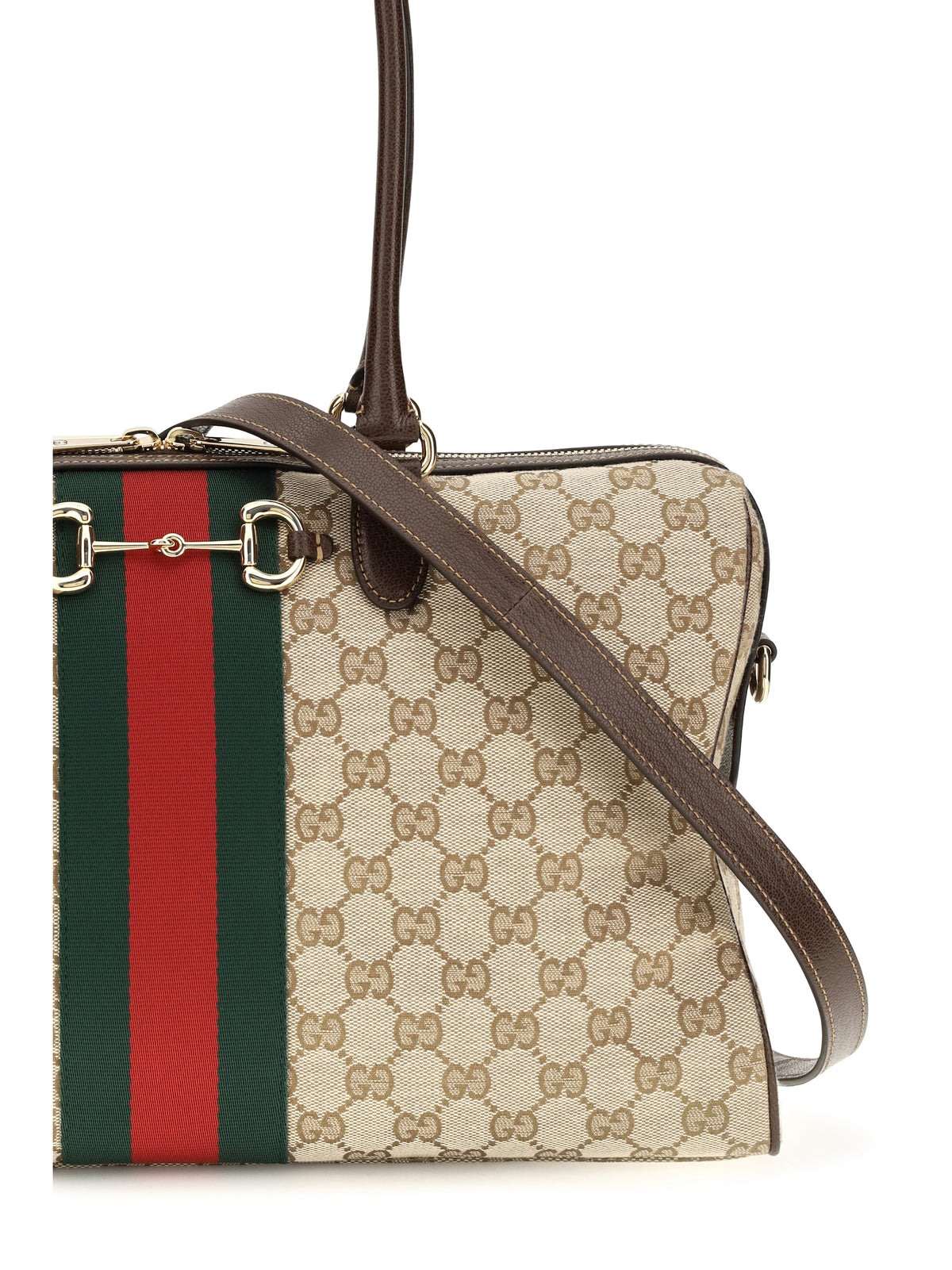 Gucci Women Large Horsebit Web Top Handle Bag GUCCI