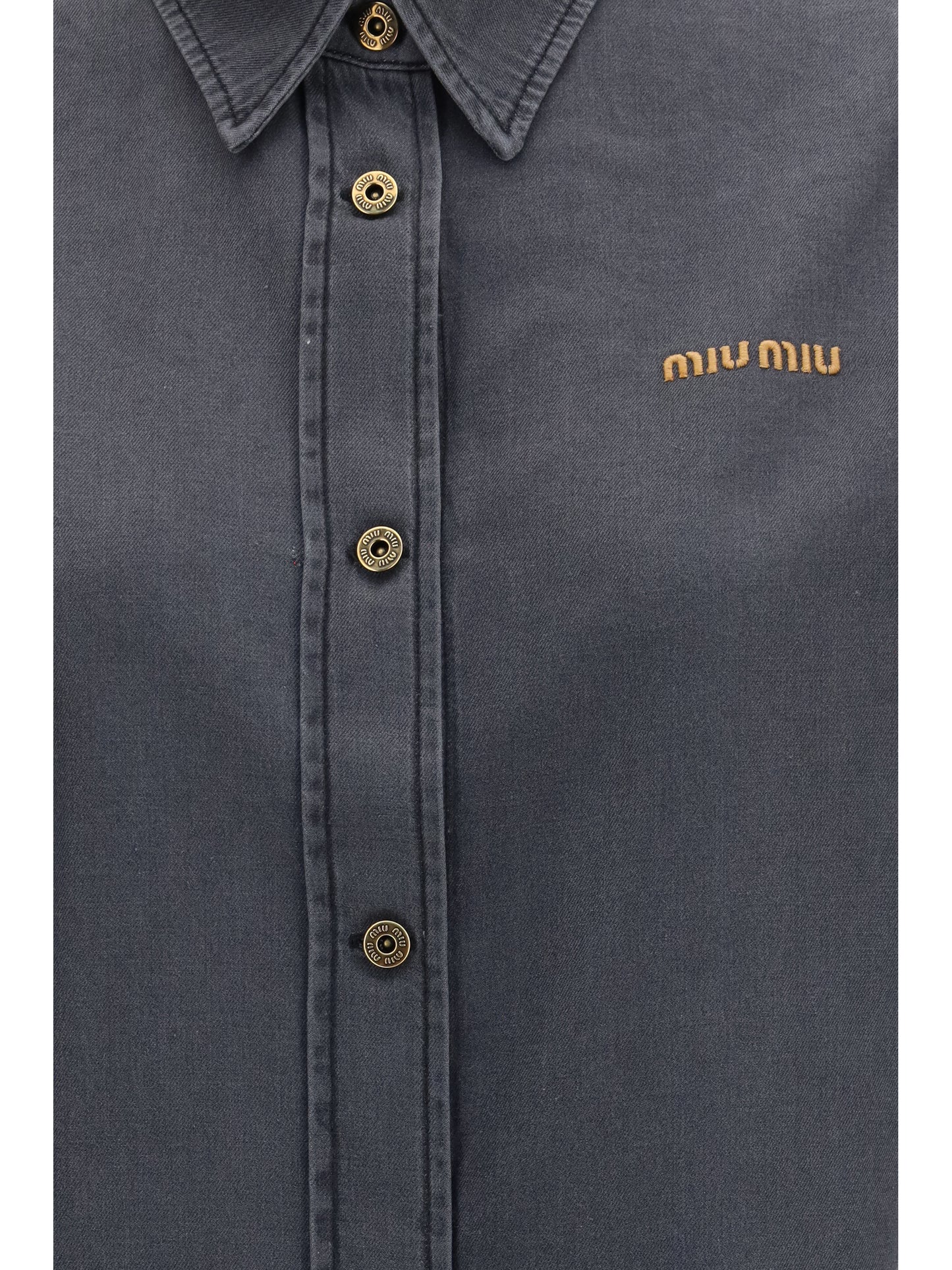 Miu Miu Women Denim-Style Cotton Shirt MIU MIU