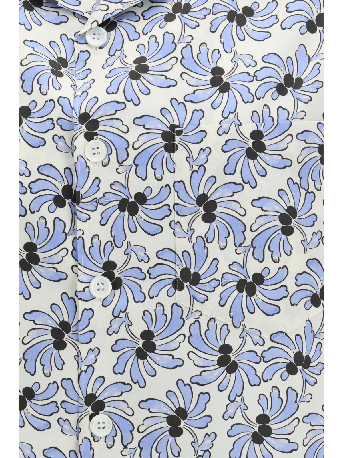 Prada Men Cotton Shirt With Floral Print PRADA