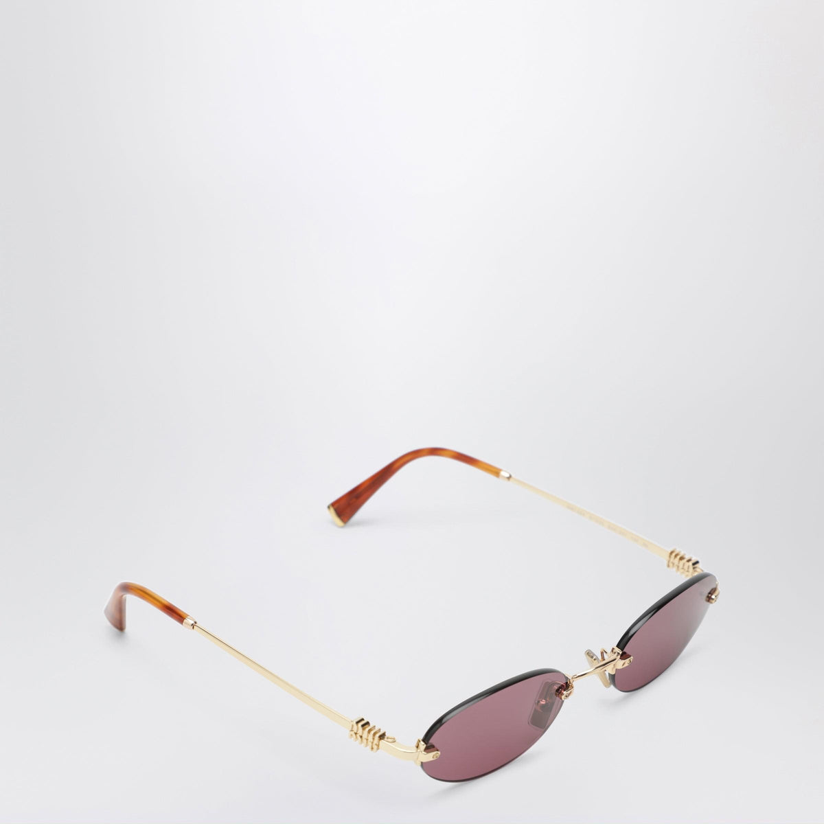 Miu Miu Miu Miu Logo Sunglasses In Gold/Yellow Women MIU MIU