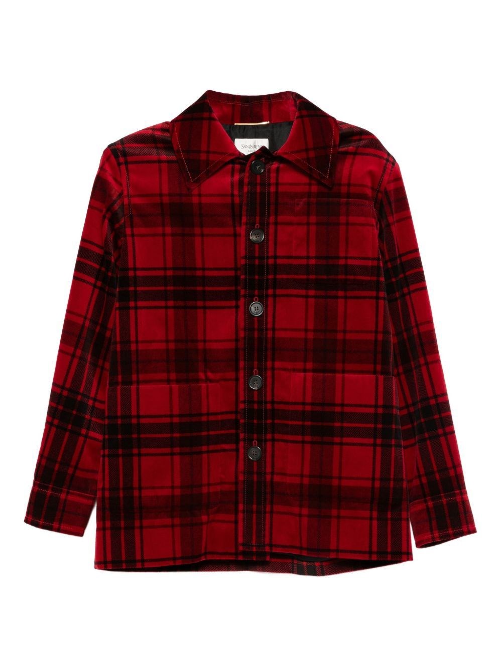 Saint Laurent Women Tartan Velvet Jacket SAINT LAURENT