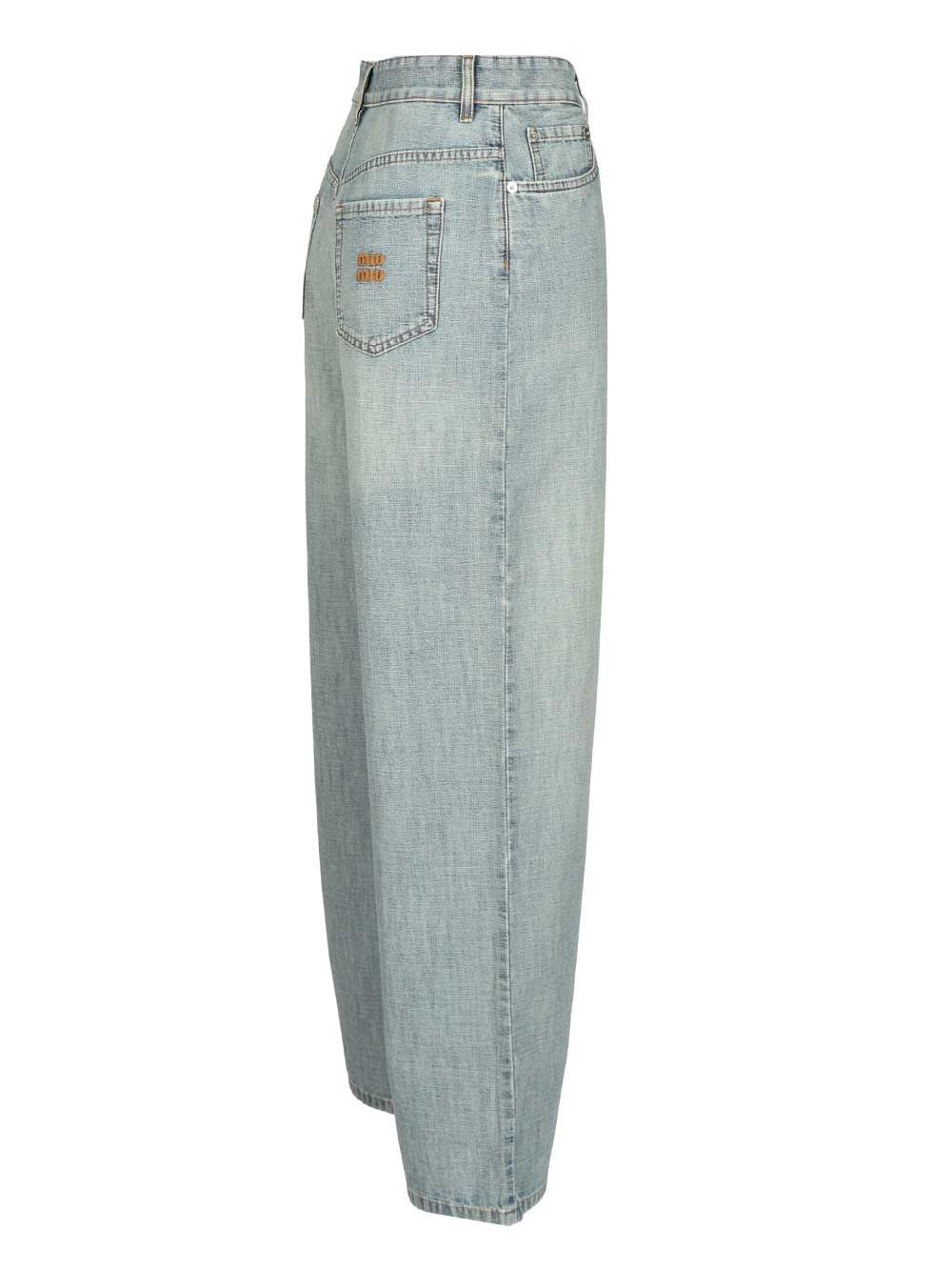 Miu Miu Women Chambray Denim Trousers MIU MIU
