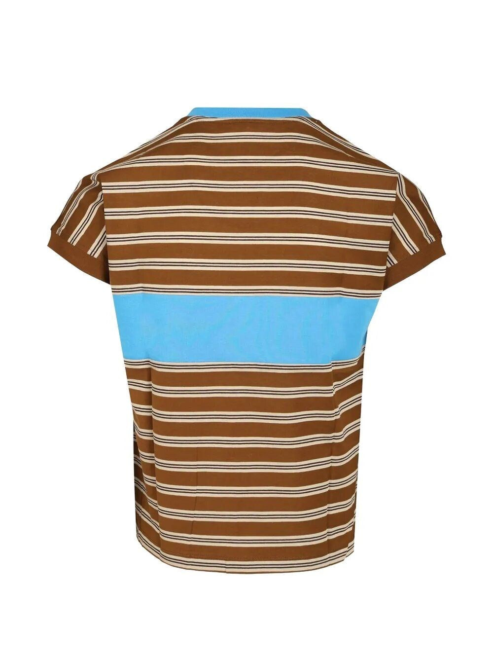 Versace Men Striped Cotton T-Shirt With Inlay VERSACE