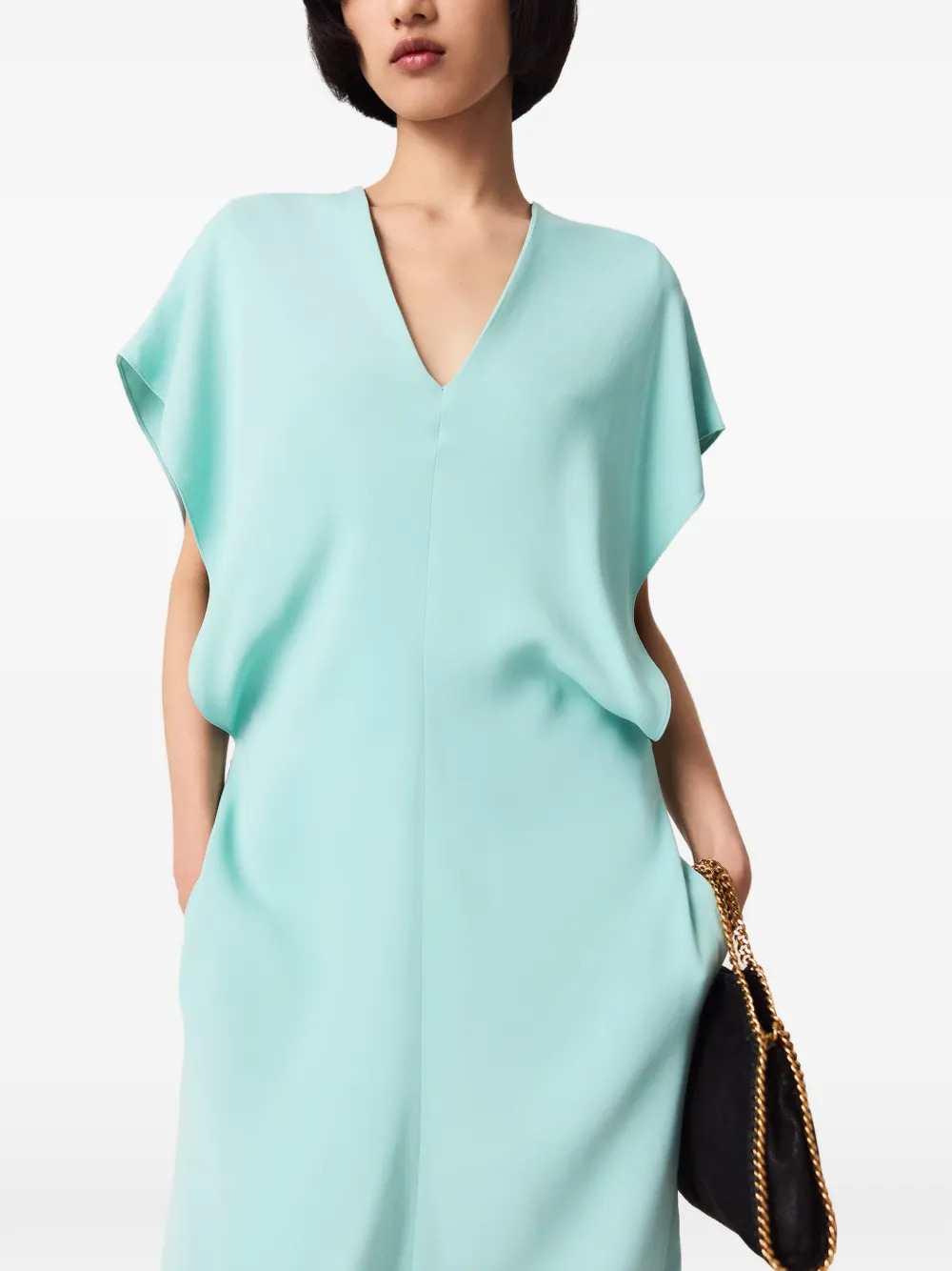 Stella Mccartney Women Midi Dress With V-Neck And Drape STELLA MCCARTNEY