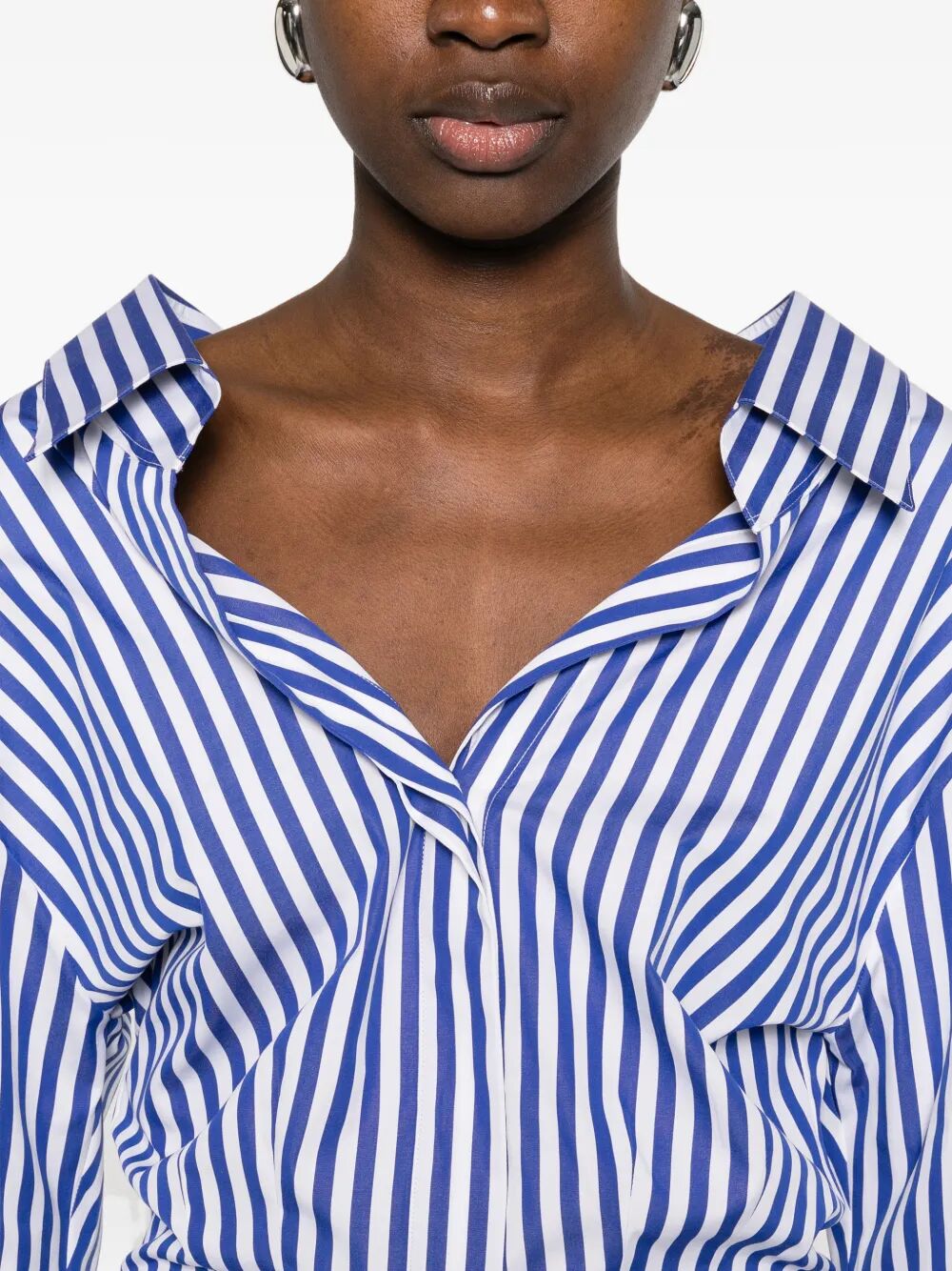 Givenchy Women Slashed Striped Poplin Shirt GIVENCHY